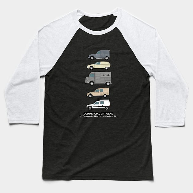 Classic Citroen Vans collection Baseball T-Shirt by RJW Autographics